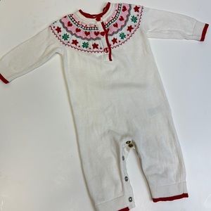 Cat and Jack baby fair isle Valentine’s Day sweater romper 0-3 months